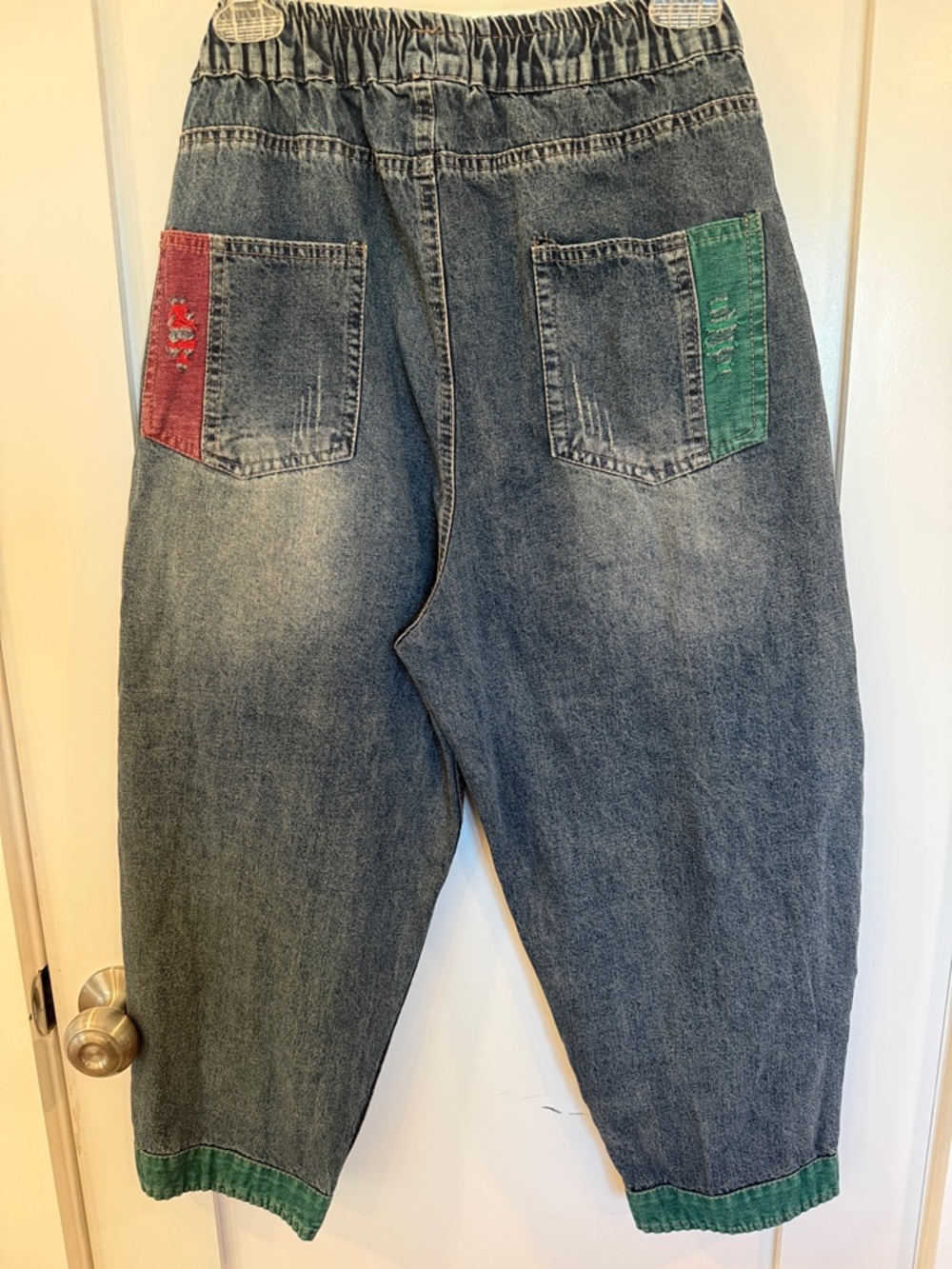 Boho Embroidered Patchwork Women's Jeans - Multicolor - Picture 7 of 7